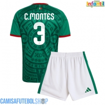 Camisa de time de futebol México Cesar Montes #3 Replicas 1º Equipamento Infantil Mundo 2026 Manga Curta (+ Calças curtas)